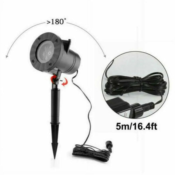 Outdoor Snowflake LED Projector Light 12 Patterns Christmas Holiday Party Waterproof Sound Activated Decor Gift Light - US Plug - 6