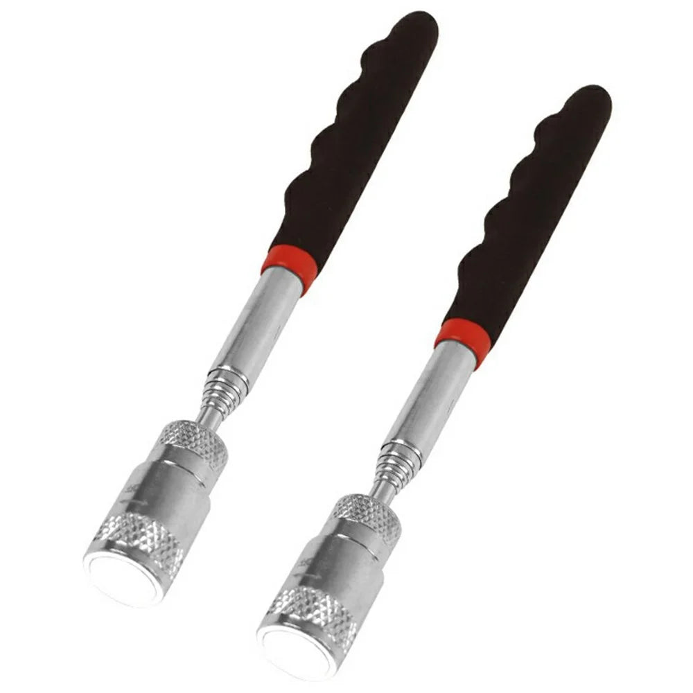 2Pcs LED Magnetic Iron Pickup Tool Telescoping Extendable Stainless Steel Retrieval Rod with Light - 1