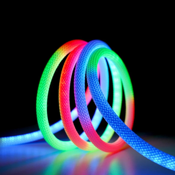 2m RGB LED Round Braided Light Strip Smart App Control Flexible Neon Ambient Light - 7