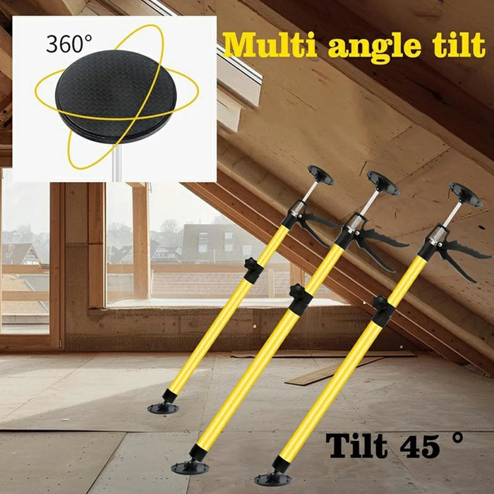 2Pcs 115-295cm Extendable Cabinet Installation Iron Support Rod Adjustable Cabinet Support Jack - Yellow - 2