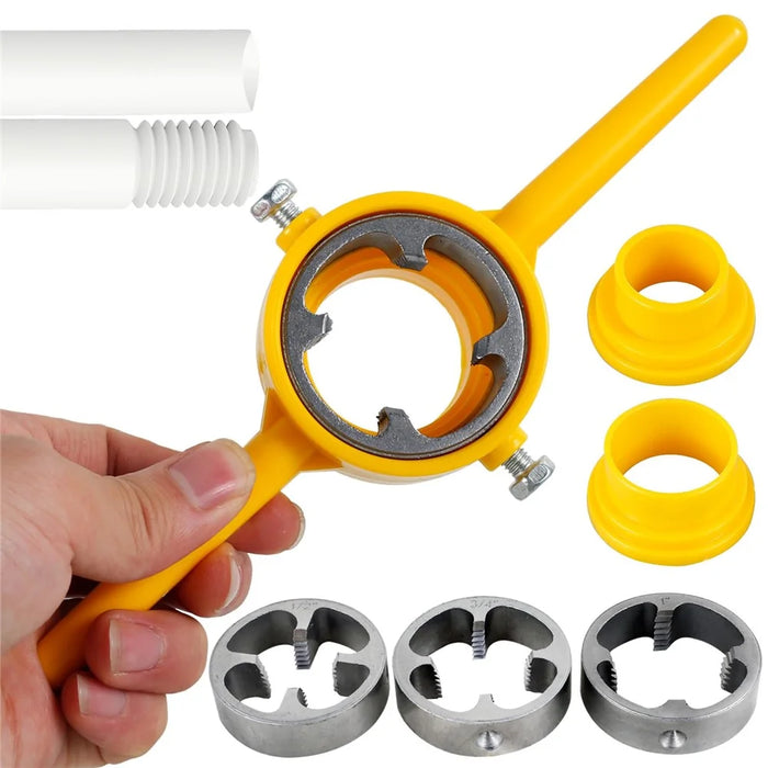 6Pcs Pipe Threading Kit PVC Plastic Pipes NPT Thread Cutter Manual Die Set - 2