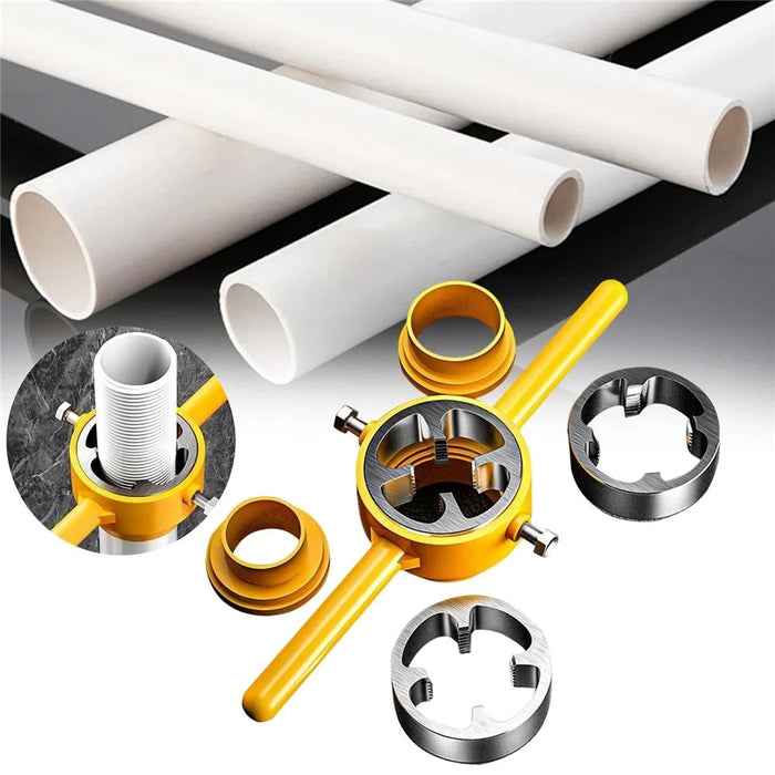 6Pcs Pipe Threading Kit PVC Plastic Pipes NPT Thread Cutter Manual Die Set - 5