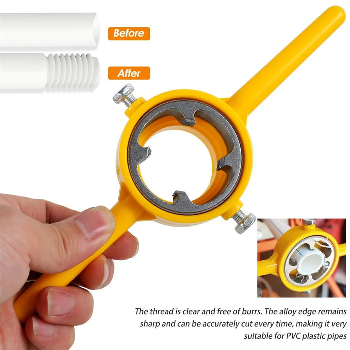 6Pcs Pipe Threading Kit PVC Plastic Pipes NPT Thread Cutter Manual Die Set - 6