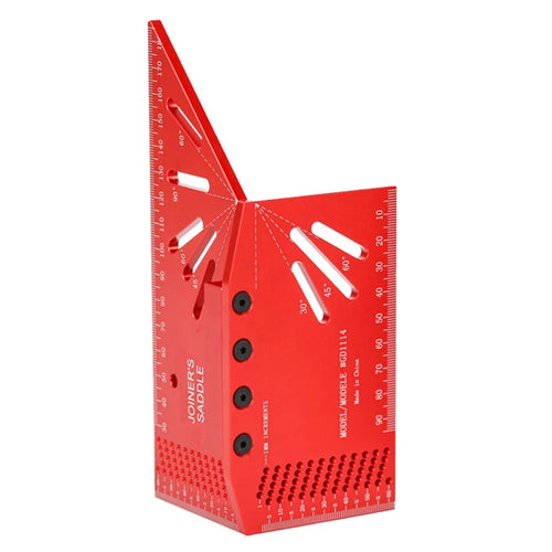 GD1114 Woodworking Marking Ruler 3D Bevel Gauge 30 45 60 90 120 Degree Aluminum Alloy Angle Ruler - Metric System - 1