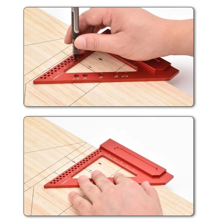 Woodworking Multi Angle Hole Ruler Aluminum Alloy Carpenter Precision Marking Tool - 4