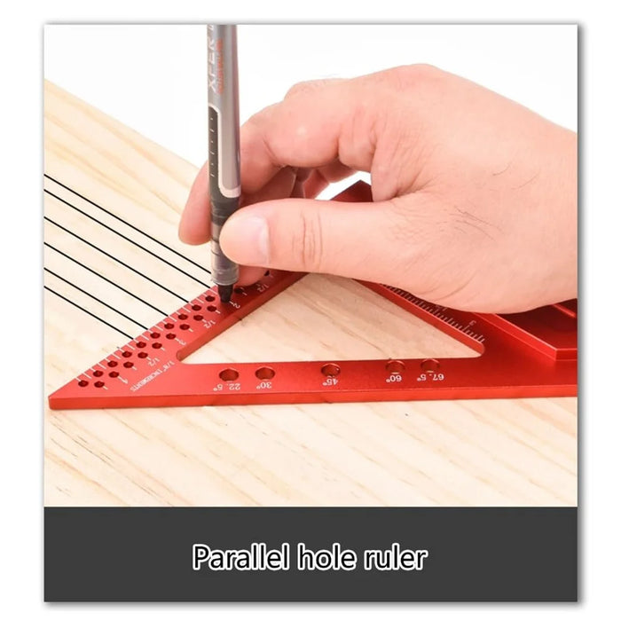 Woodworking Multi Angle Hole Ruler Aluminum Alloy Carpenter Precision Marking Tool - 6