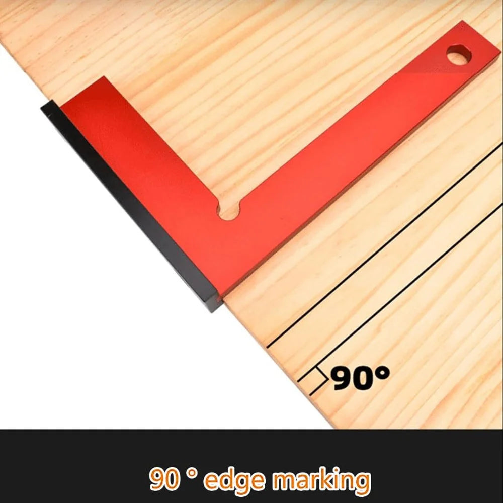 Woodworking 90 Degree Square Ruler Angle Measurement Tool Aluminum Alloy Marking Gauge - 3