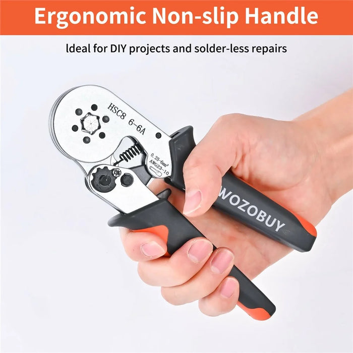 HSC8 6-4A Ferrule Crimping Pliers with 1200Pcs Terminals Wire Connector Electrical Repair Kit - 5