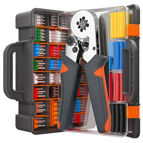 HSC8 6-6A Ferrule Crimping Pliers with 400Pcs Terminals Wire Connector Electrical Repair Kit - 1