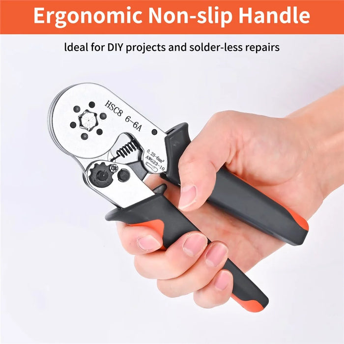 HSC8 6-6A Ferrule Crimping Pliers with 800Pcs Terminals Wire Connector Electrical Repair Kit - 5