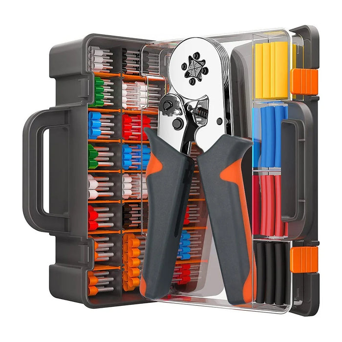 HSC8 6-6A Ferrule Crimping Pliers with 1900Pcs Terminals Wire Connector Electrical Repair Kit - 2