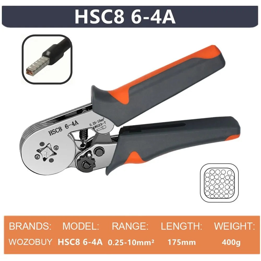 HSC8 6-4A Ferrule Crimping Pliers with 400Pcs Terminals Wire Connector Electrical Repair Kit - 4