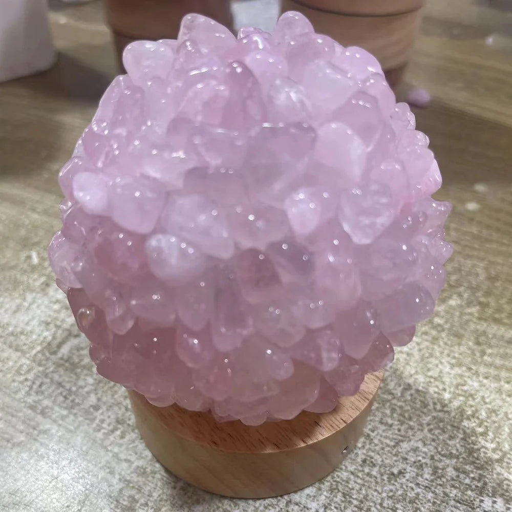 Amethyst Crystal Night Light Healing Natural Crystal Ball Table Lamp for Home Office Decorative - 1