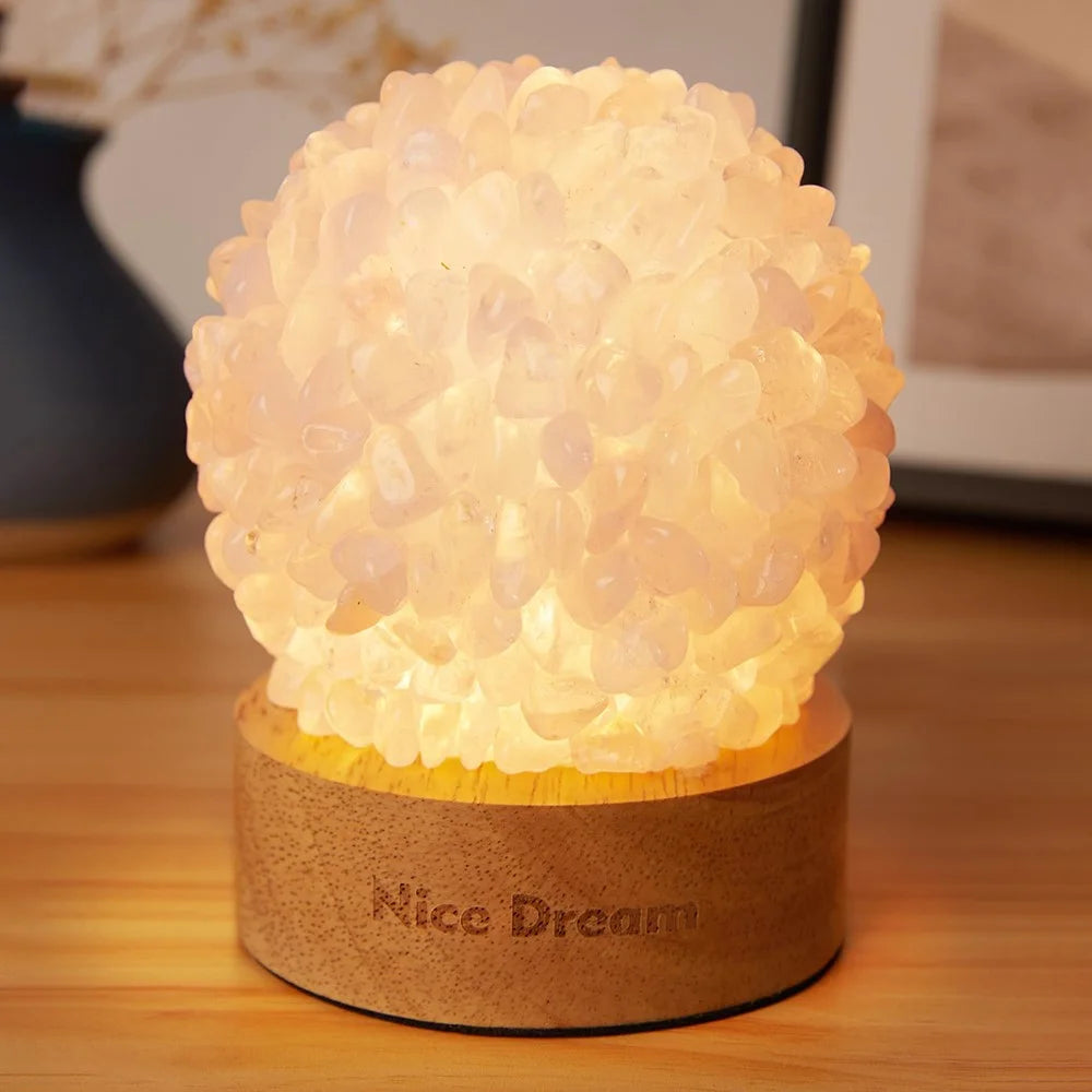 Amethyst Crystal Night Light Healing Natural Crystal Ball Table Lamp for Home Office Decorative - 2