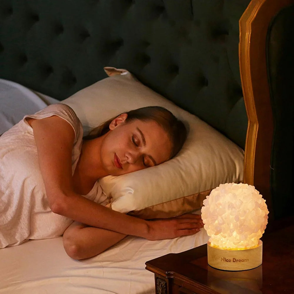 Amethyst Crystal Night Light Healing Natural Crystal Ball Table Lamp for Home Office Decorative - 3