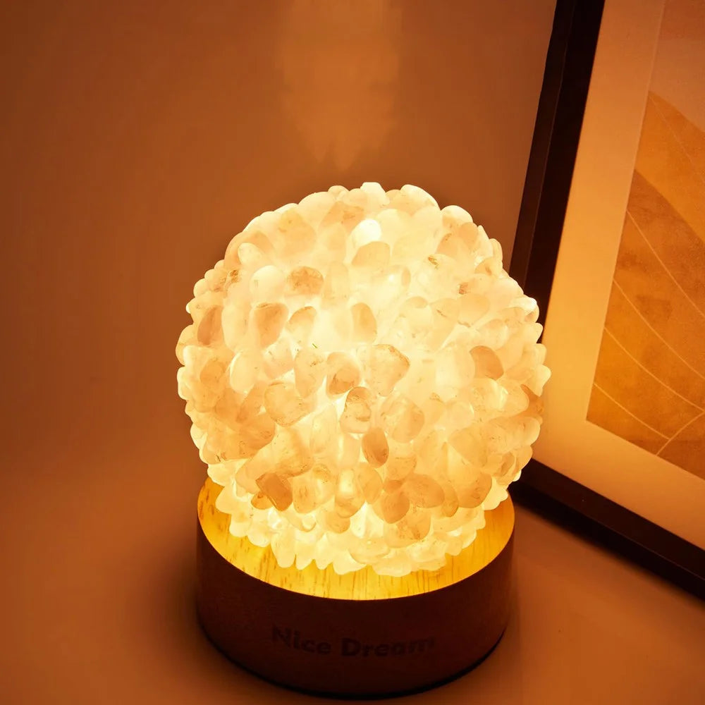 Amethyst Crystal Night Light Healing Natural Crystal Ball Table Lamp for Home Office Decorative - 4