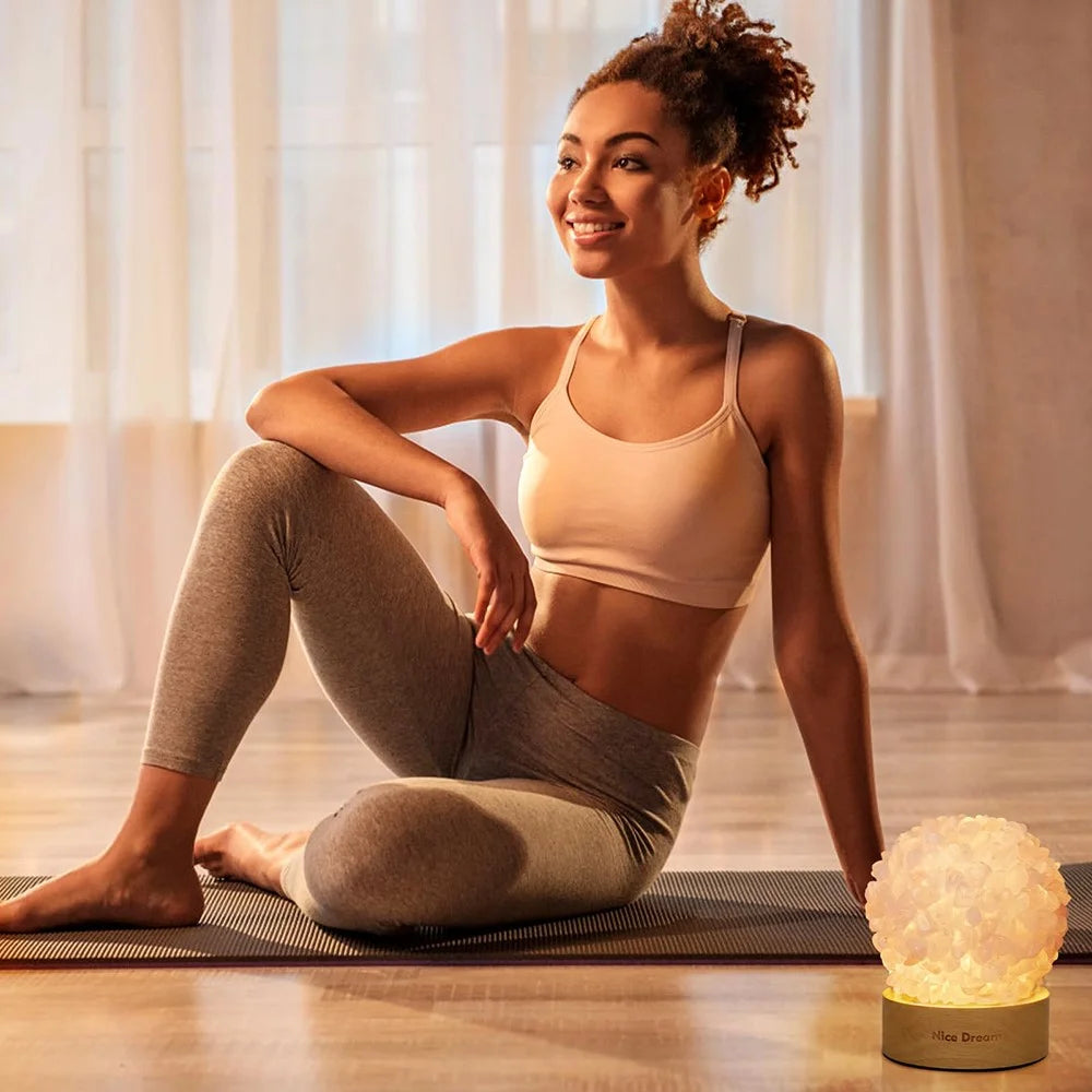 Amethyst Crystal Night Light Healing Natural Crystal Ball Table Lamp for Home Office Decorative - 6