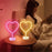 3D Heart Shape Neon LED Light Romantic Table Lamp Mood Light Bedroom Decor - Warm Light - 4
