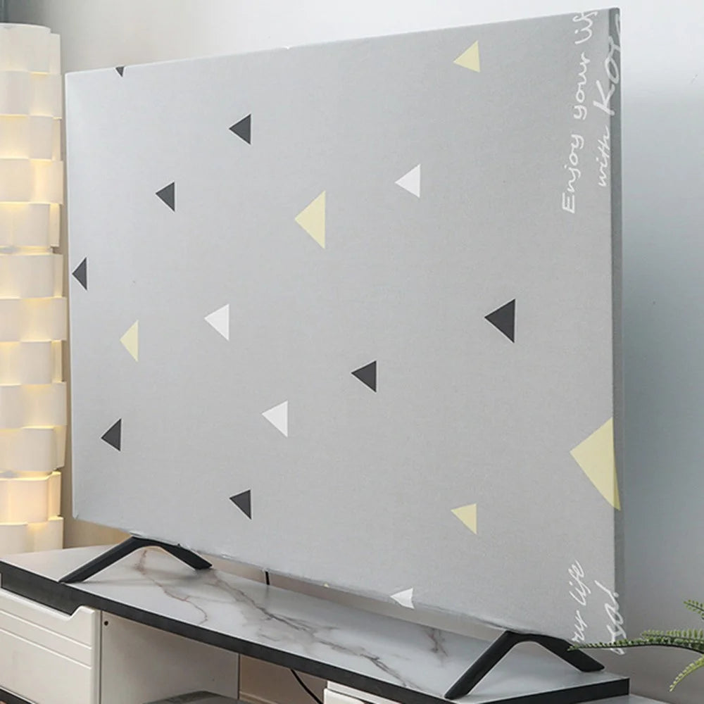 For 56 - 65 Inch Display Monitor Elastic Dust Cover TV Screen Protector Sleeve Size M - Triangle Pattern - 2