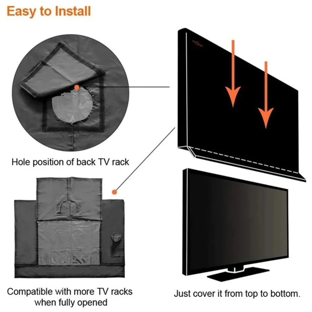 For 70 - 75 Inch TV Cover Outdoor Waterproof Oxford Cloth Wall Mounted Television Protective Sleeve - 6