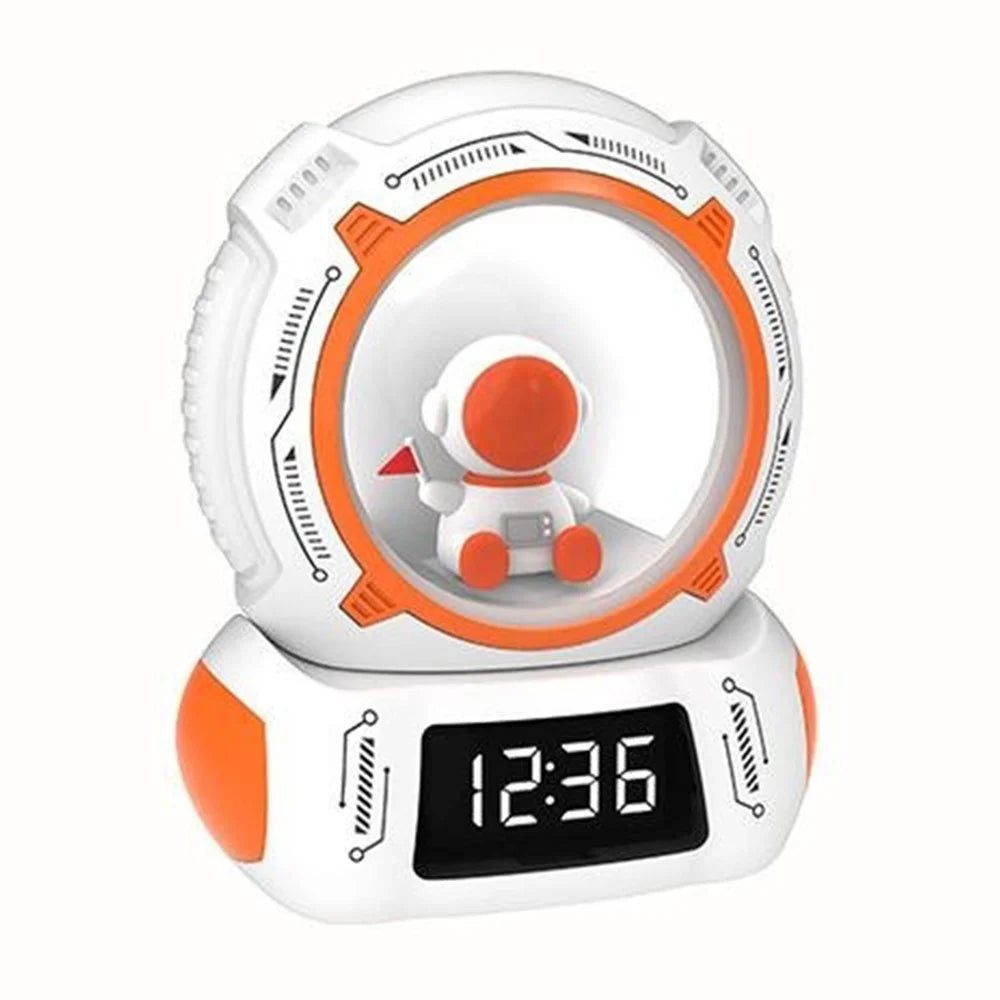 LED Night Light Timer Clock Display Rechargeable Rotatable Bedside Lamp - 1