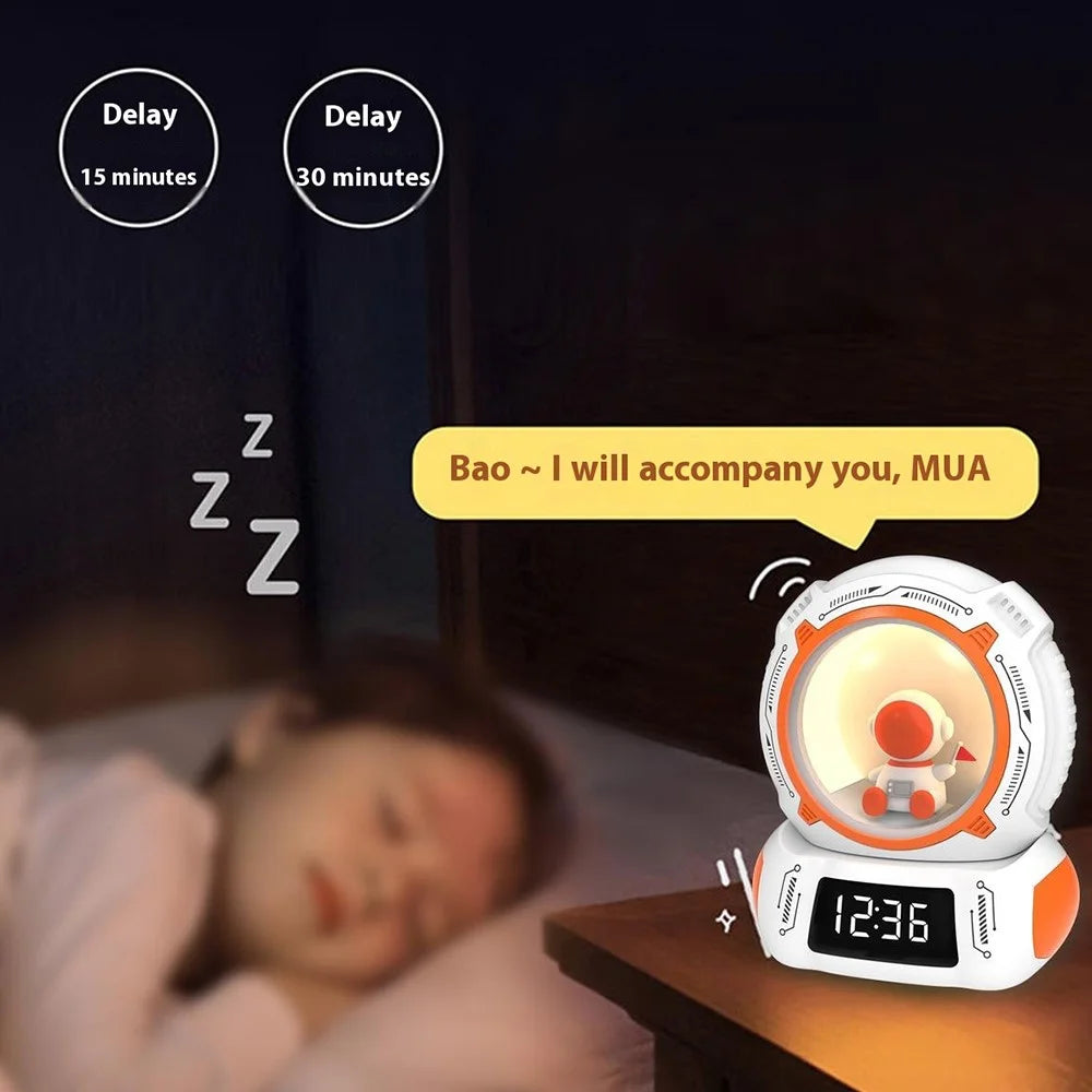 LED Night Light Timer Clock Display Rechargeable Rotatable Bedside Lamp - 5