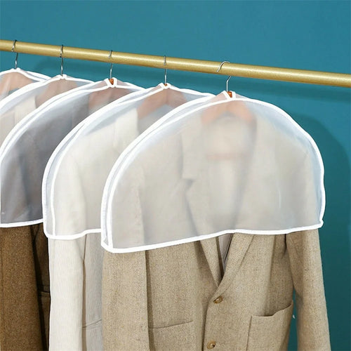 10Pcs Clothes Dust Cover Transparent PEVA Hanging Pocket Half Body Dust Cover for Coats - 1