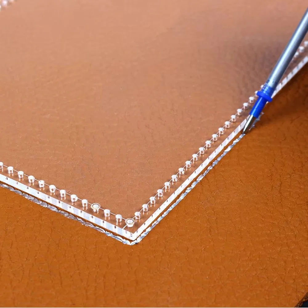 Acrylic Leather Template Rounded Corner Ruler DIY Leathercraft Pattern Stencil Tool - 5