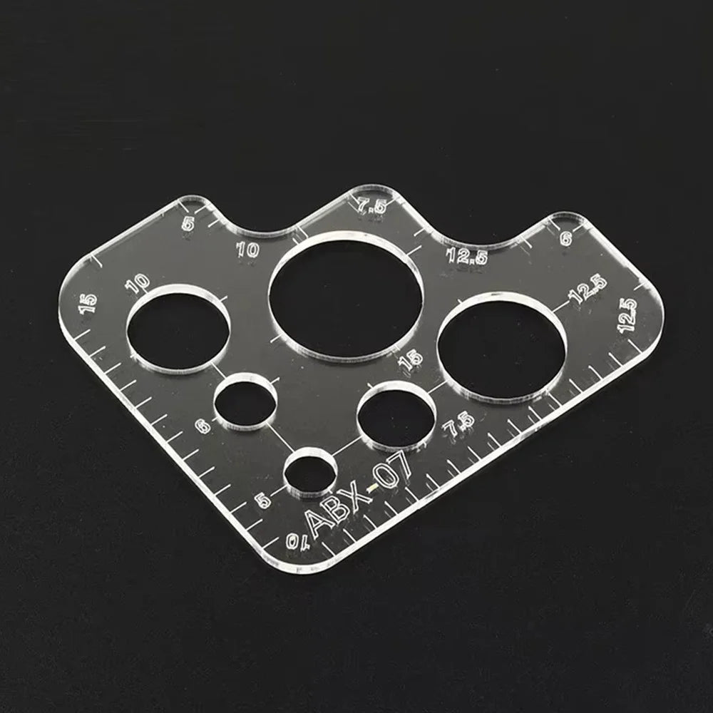 Acrylic Leather Template Rounded Corner Ruler DIY Leathercraft Pattern Stencil Tool - 6
