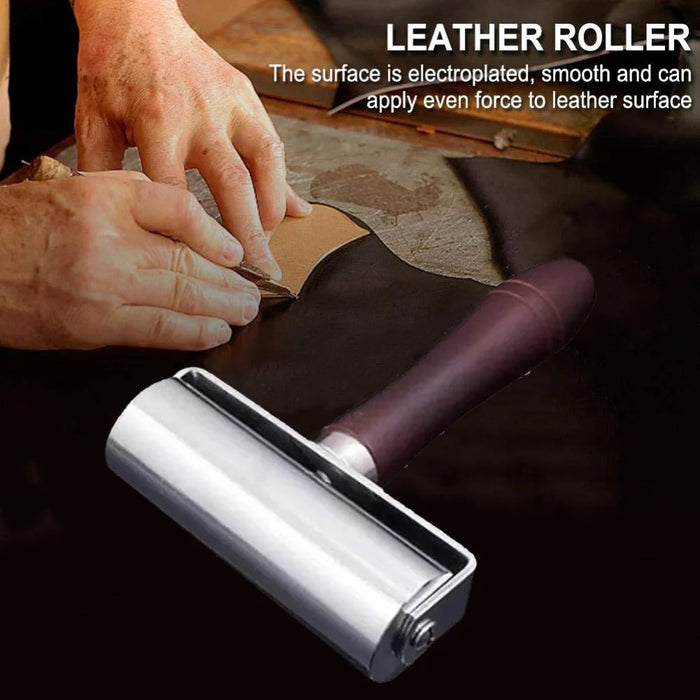 Size L 100mm Leather Roller Tool DIY Leathercraft Burnishing Wheel Leather Edge Pressing Tool - 2