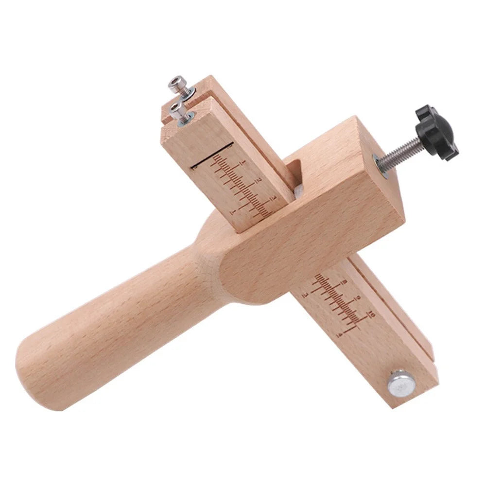 Leather Belt Cutter Adjustable Thickness Wooden Leather Strap Rope Cutting Tool - 1