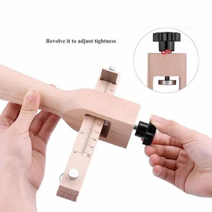 Leather Belt Cutter Adjustable Thickness Wooden Leather Strap Rope Cutting Tool - 2