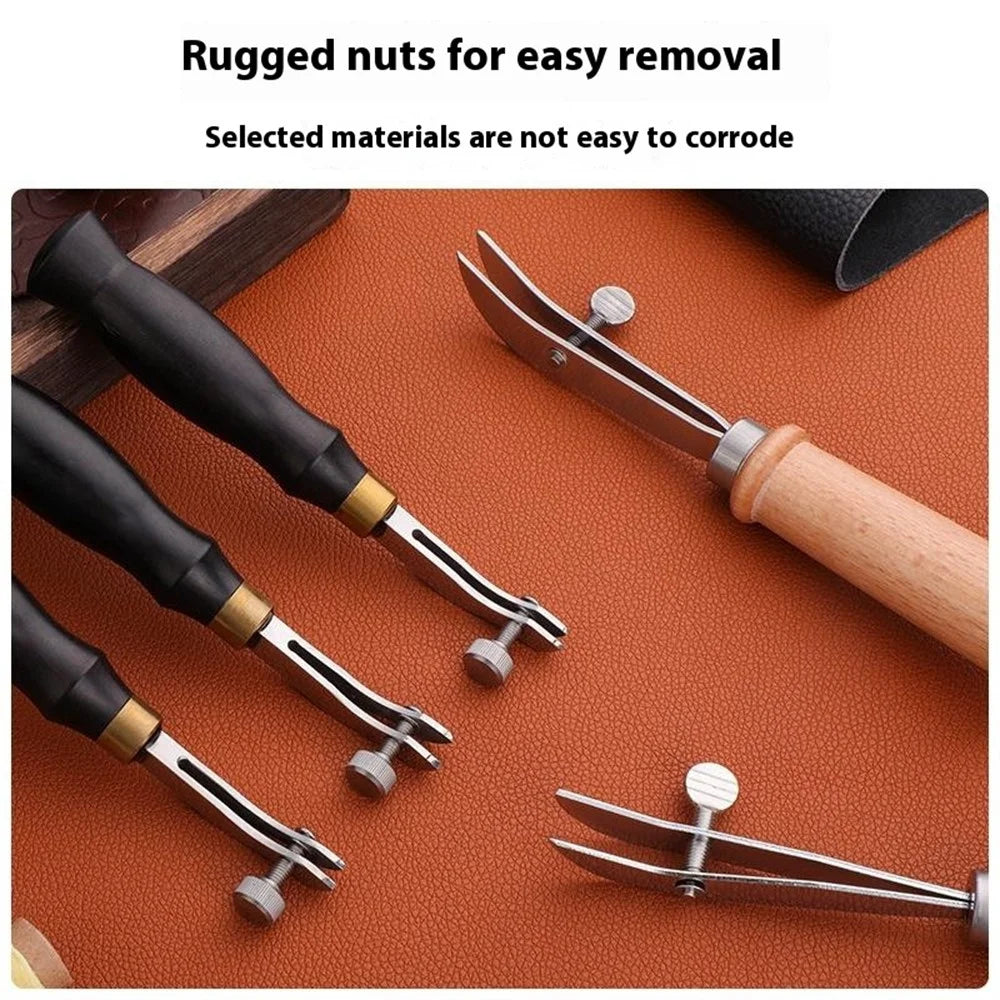 Adjustable Sandalwood Handle Leather Edge Liner Tool Leather Edge Pressing Marking Tool - Slot Width 0.5mm - 6