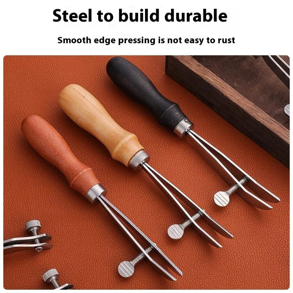 Adjustable Sandalwood Handle Leather Edge Liner Tool Leather Edge Pressing Marking Tool - Slot Width 0.5mm - 7