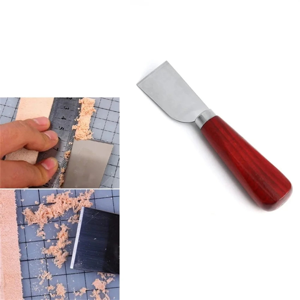 Leather Craft Stainless Steel Skiving Knife Leather Working Tool DIY Handmade Edge Beveler Thinning Tool - 2