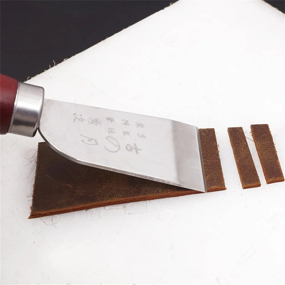 Leather Craft Stainless Steel Skiving Knife Leather Working Tool DIY Handmade Edge Beveler Thinning Tool - 4