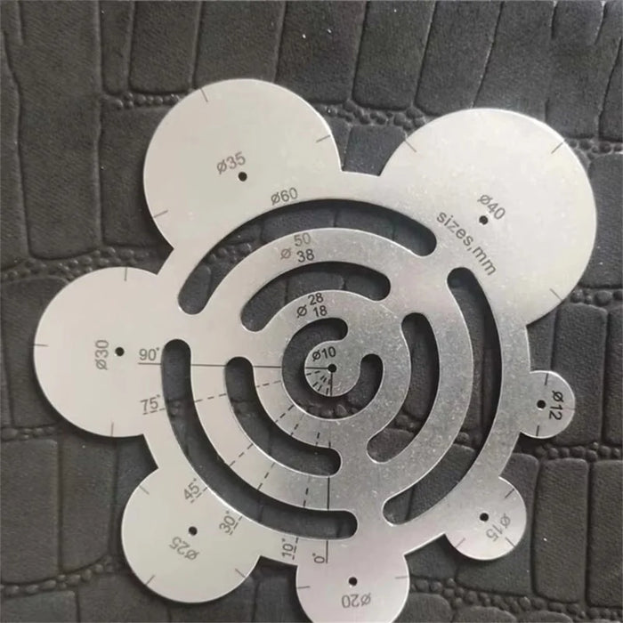 Leather Cutting Angle Ruler Stainless Steel Circular Ruler R Gauge Arc Ruler for Leathercraft Measuring Tool - 5