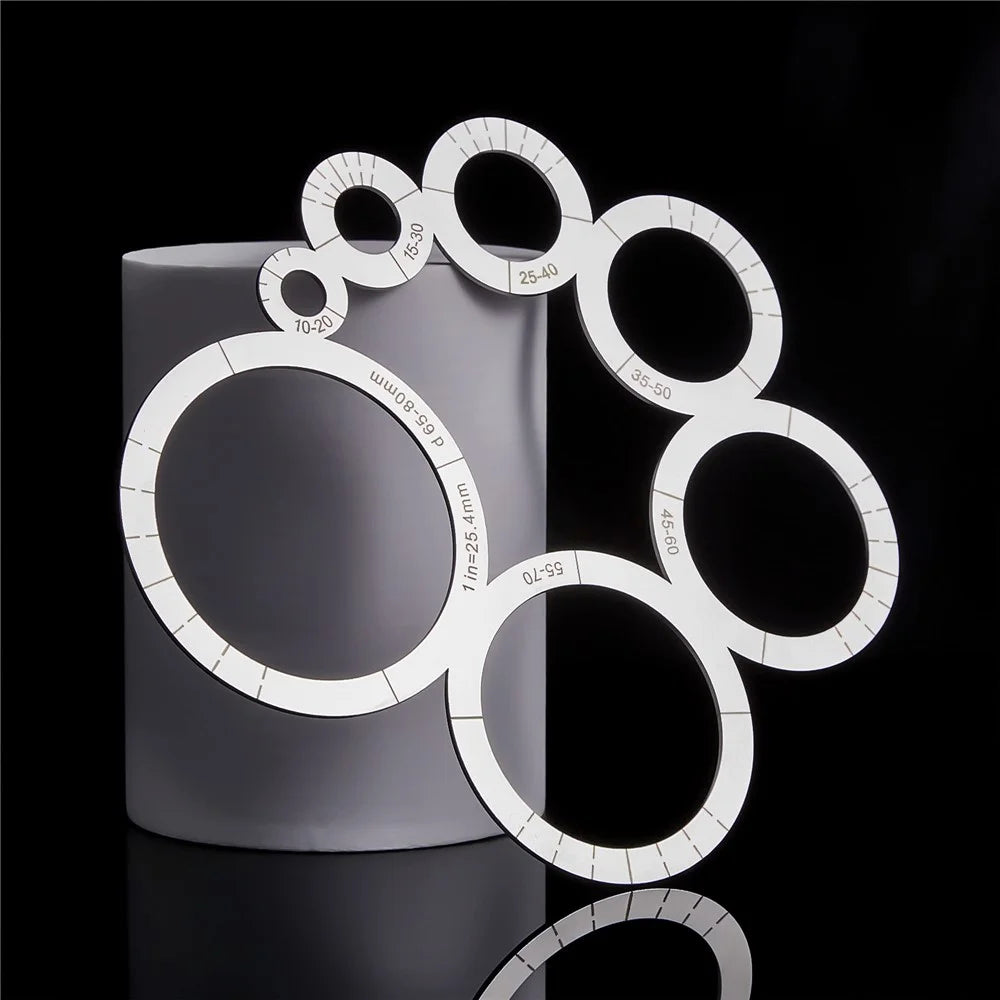Stainless Steel Corner Radius Template Arc Ruler DIY Leather Craft Tool Pattern Making Drawing Guide - 1