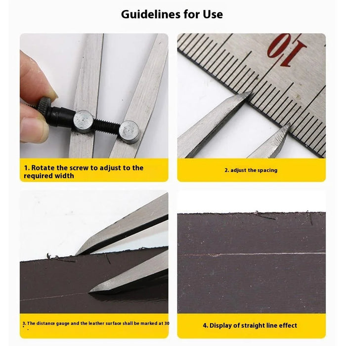 Medium Size Metal Spacing Gauge Quick Adjust Drawing Ruler Edge Liner DIY Leather Craft Marking Tool - 4