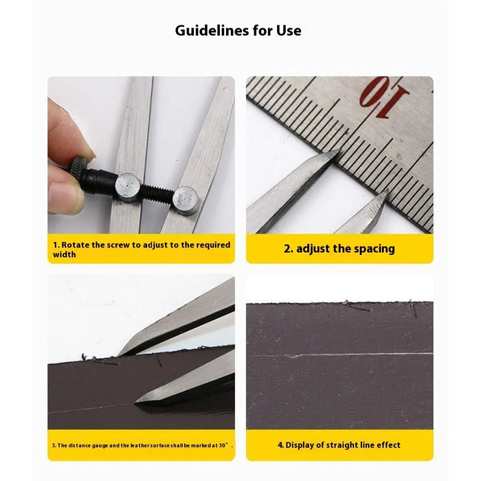 Large Size Metal Adjustable Compass Divider Drawing Tool DIY Leather Spacing Gauge Radius Measurement Tool - 7