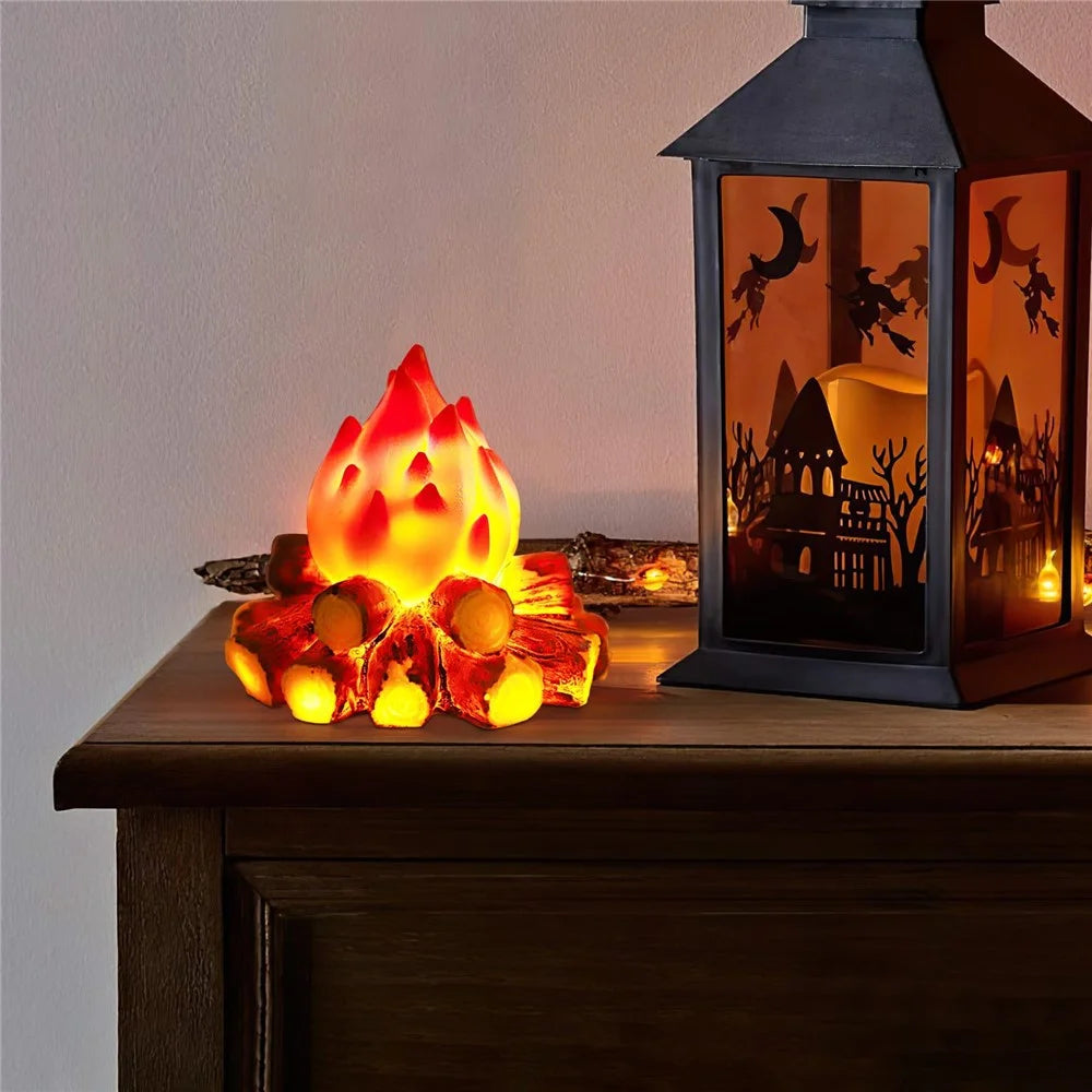 LED Faux Wood Charcoal Flame Lamp Decorative Fireplace Light Ambient Mood Lighting Light For Room  /  Home Decor - 2