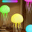 Smart Color-Changing Sound-Activated Jellyfish Lamp Floating Tentacles Creative Mood Sensor Night Light with Acrylic Base - 2