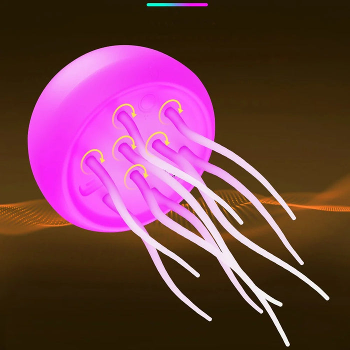 Smart Color-Changing Sound-Activated Jellyfish Lamp Floating Tentacles Creative Mood Sensor Night Light with Acrylic Base - 4