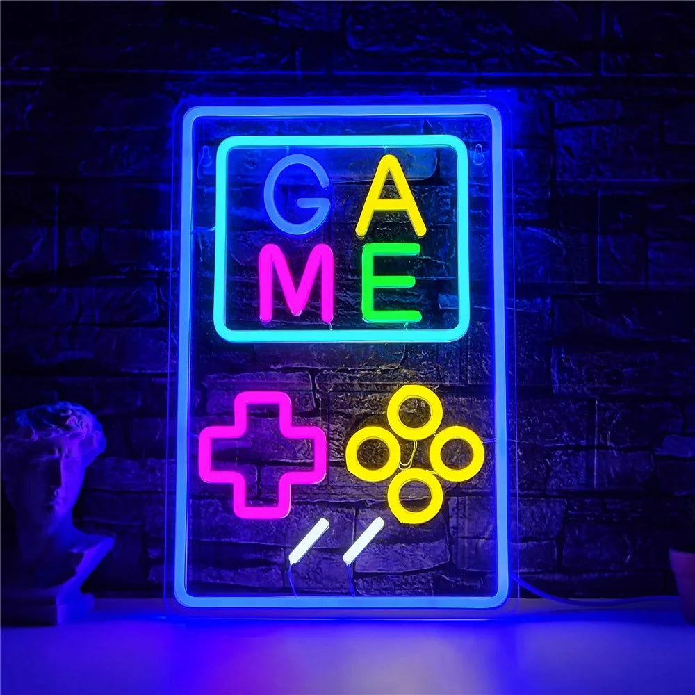 Neon Light LED Arcade Game Room Decor Atmosphere Light for Teen Boys Bedroom Decoration - 1