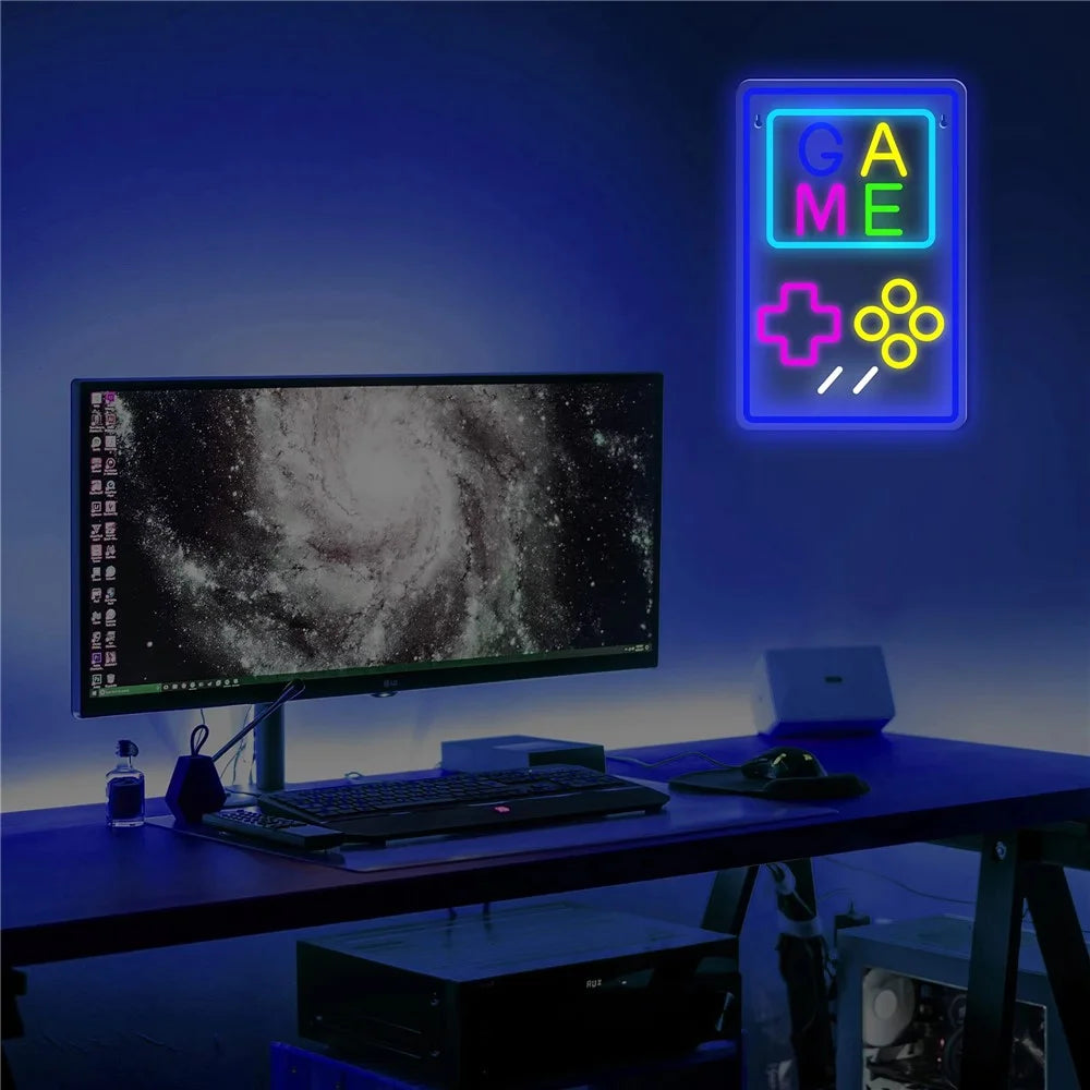 Neon Light LED Arcade Game Room Decor Atmosphere Light for Teen Boys Bedroom Decoration - 4
