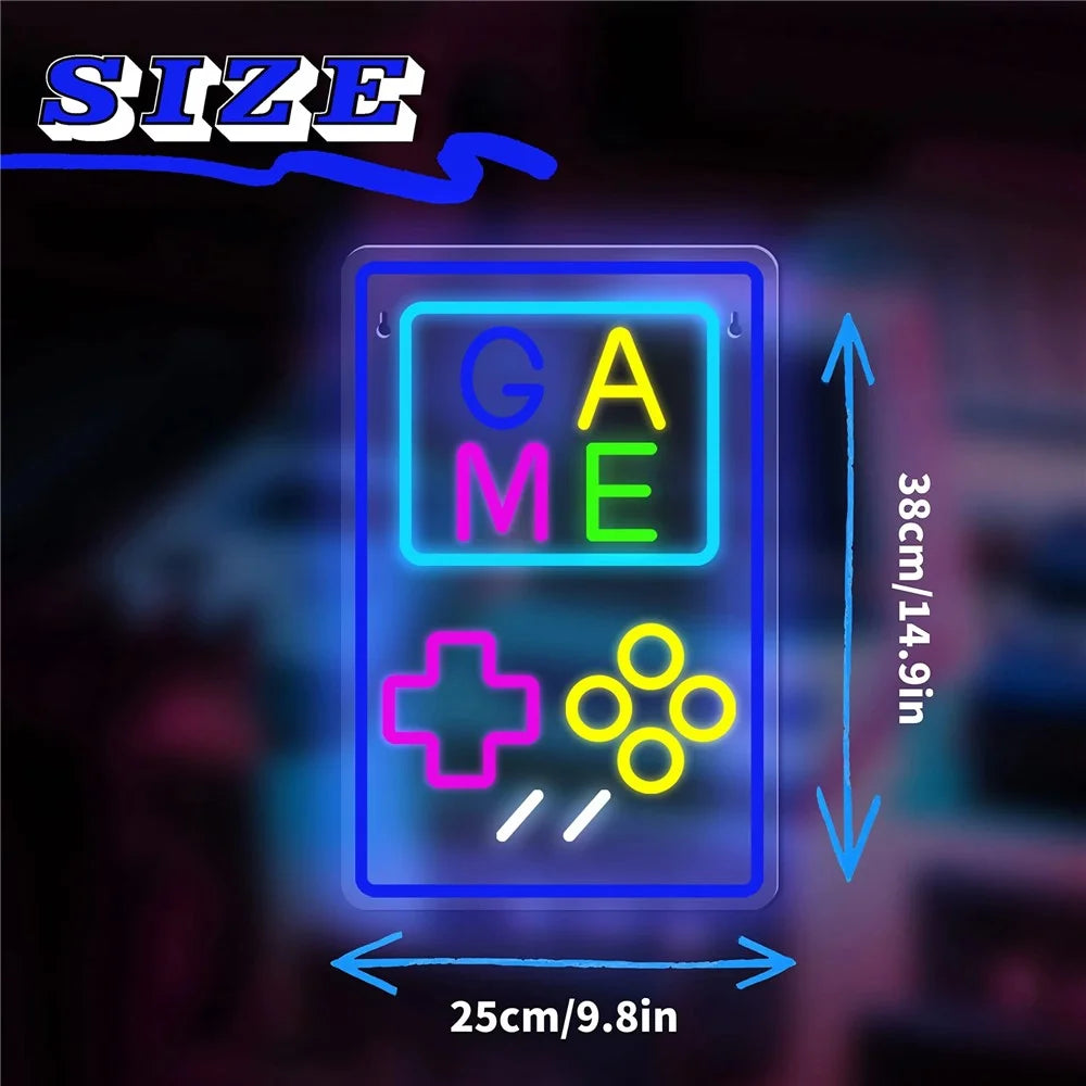 Neon Light LED Arcade Game Room Decor Atmosphere Light for Teen Boys Bedroom Decoration - 6