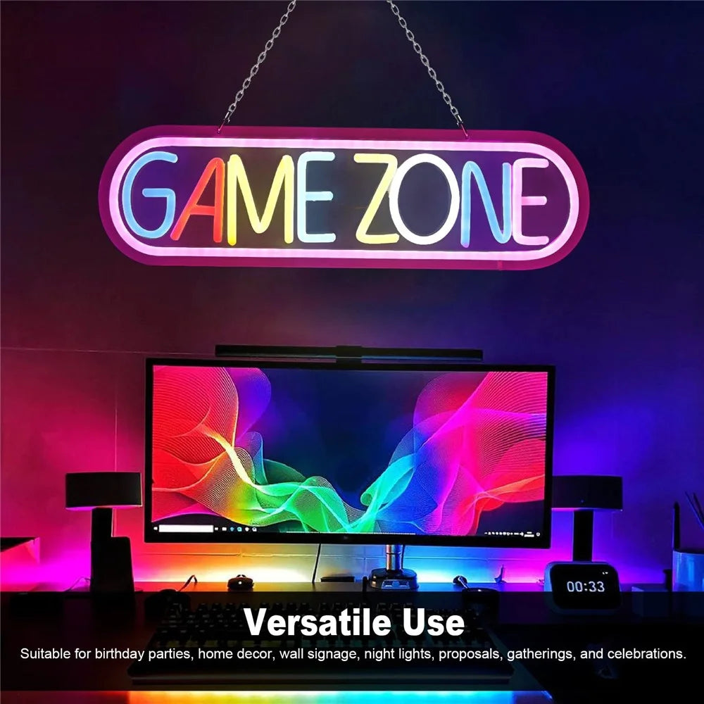 Gaming LED Neon Light Wall Decor Game Room Atmosphere Lamp Teen Boys Room Decoration - 6