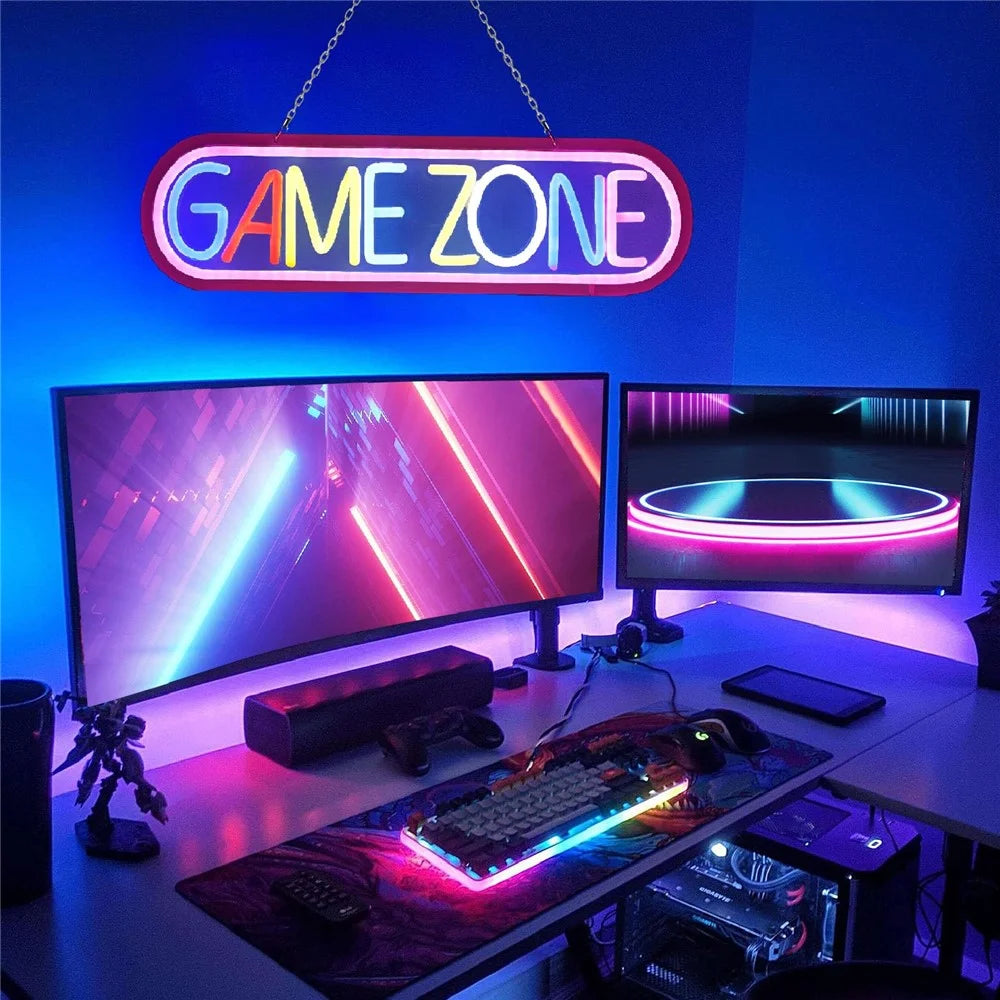 Gaming LED Neon Light Wall Decor Game Room Atmosphere Lamp Teen Boys Room Decoration - 7
