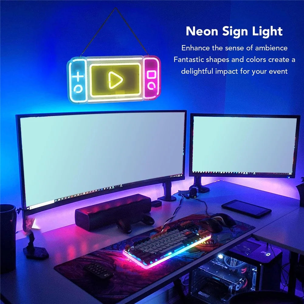 40x20cm Gaming Console Design Neon Light Game Room Wall Decoration Atmosphere Lamp Teen Boy Bedroom Decor - 4