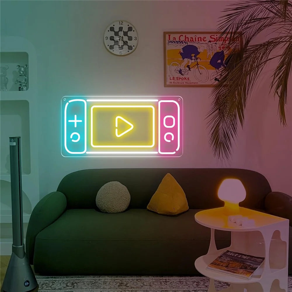 40x20cm Gaming Console Design Neon Light Game Room Wall Decoration Atmosphere Lamp Teen Boy Bedroom Decor - 6